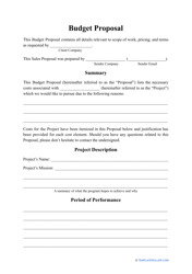Document preview: Budget Proposal Template