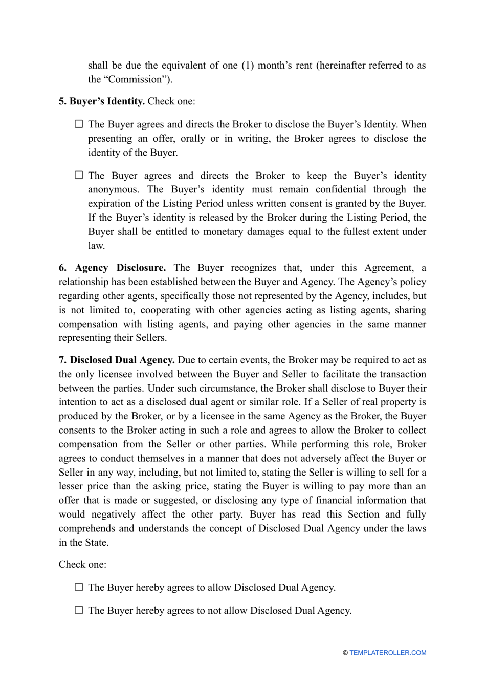 Buyer Agent Agreement Template, Page 3