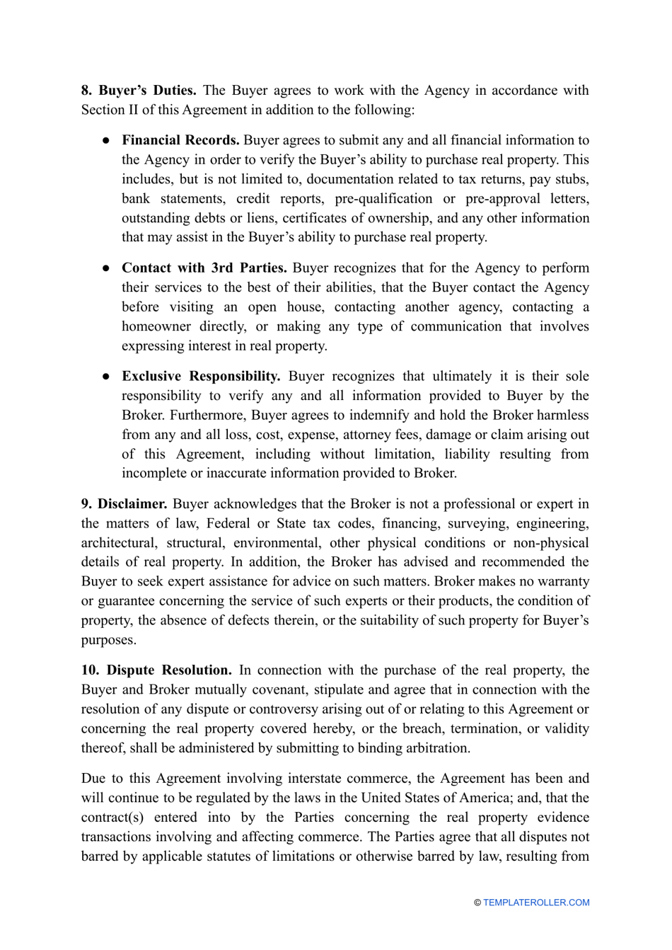 Buyer Agent Agreement Template, Page 4