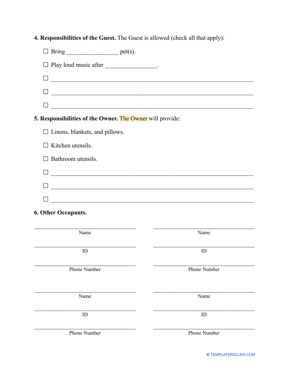 Airbnb Rental Agreement Template Fill Out Sign Online and Download