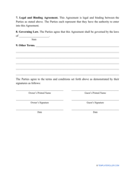 Airbnb Rental Agreement Template, Page 3