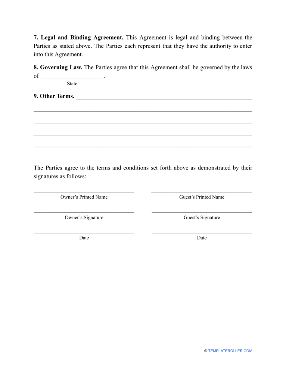 Airbnb Rental Agreement Template, Page 3