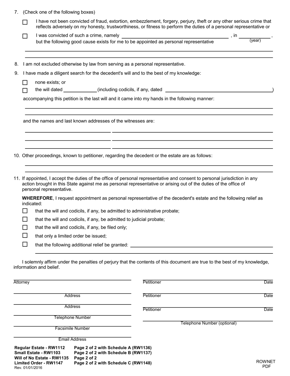 Form RW1137 - Fill Out, Sign Online and Download Fillable PDF, Maryland ...