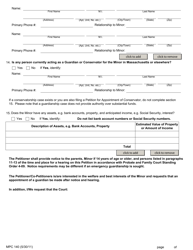 Form MPC140 Petition for Appointment of Guardian of Minor - Massachusetts, Page 3