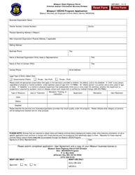 Form SHP-980C &quot;Missouri Vechs Program Application&quot; - Missouri