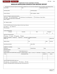 Form SHP-182E Missouri Marijuana Eradication Seizure Report - Missouri