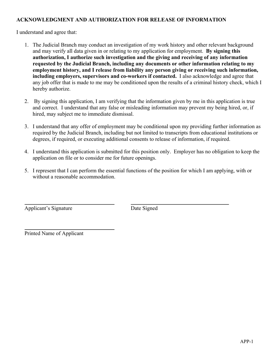 Form APP-1 Application for Employment - Kansas, Page 4