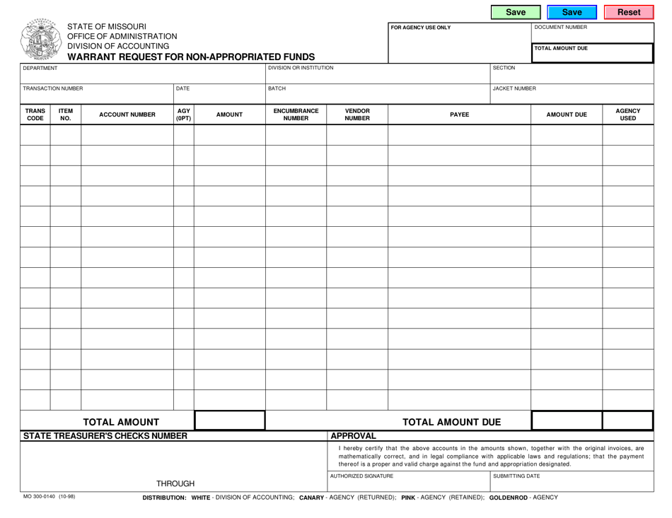 Form MO300-0140 - Fill Out, Sign Online and Download Fillable PDF ...