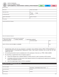 Document preview: Form MO300-1805 Supplemental Check/Check Cancellation Request - Missouri