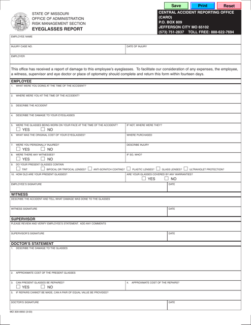 Form MO300-0650  Printable Pdf