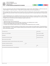 Document preview: Form MO812-0774 After-Hours Access/State Id Badge - Missouri