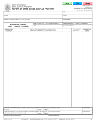 Form MO300-1249 Report of State Owned Surplus Property - Missouri