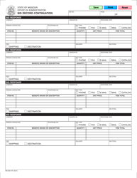 Document preview: Form MO300-1791 Bid Record Continuation - Missouri