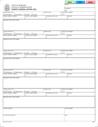Document preview: Form MO300-1473 Check Cancellation (Cx) - Missouri