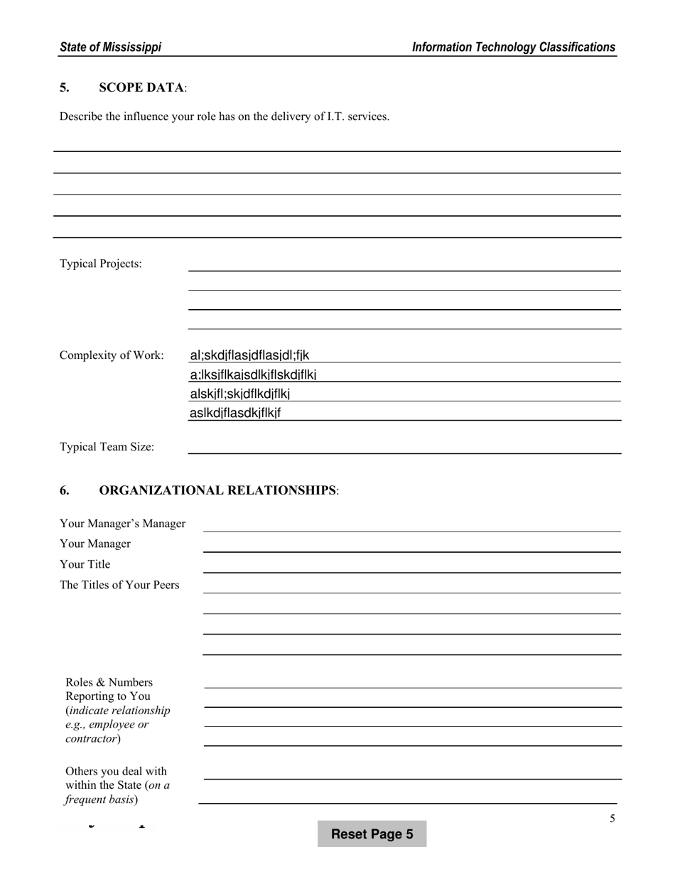 Role Description Questionnaire - Mississippi, Page 5