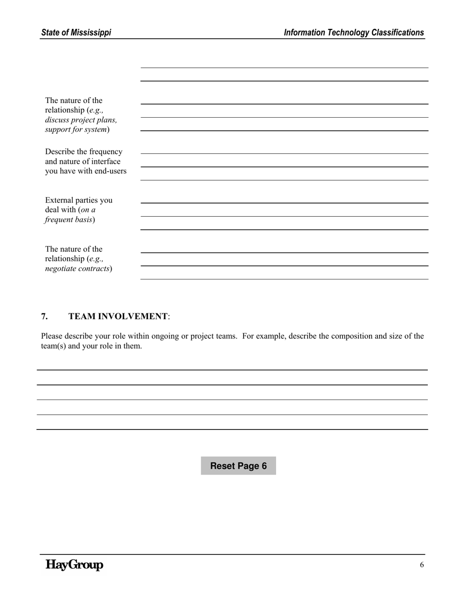 Role Description Questionnaire - Mississippi, Page 6