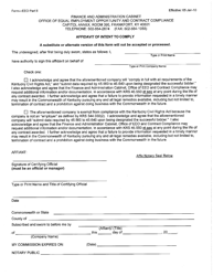 Form EEO Part II Affidavit of Intent to Comply - Kentucky