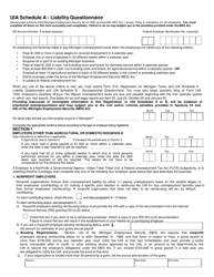 Document preview: Form 518 Schedule A Liability Questionnaire - Michigan