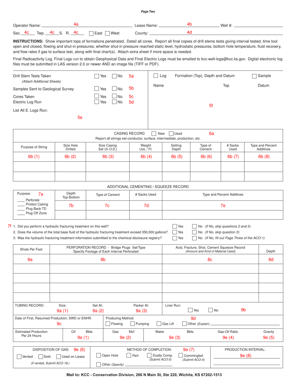 Form ACO-1 Well Completion Form - Kansas, Page 8
