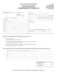 Document preview: Form U-5 Notice of Injection Commencement or Termination - Kansas