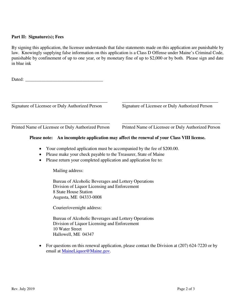 Application for the Relocation of an Agency Liquor Store - Maine, Page 2