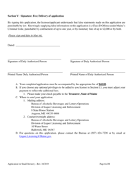 Application for Brewer of Malt Liquors for Annual Malt Liquor Production Under 30,000 Barrels (930,000 Gallons) - Maine, Page 6