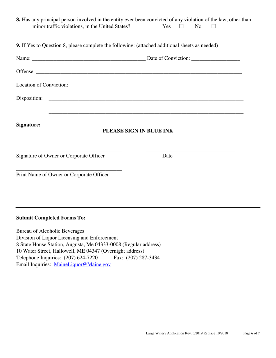 Application for Large Winery - Maine, Page 6