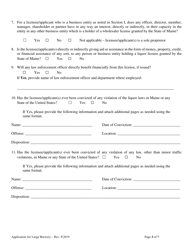 Application for Brewer of Malt Liquors for Annual Malt Liquor Production Over 30,000 Barrels (930,000 Gallons) - Maine, Page 3