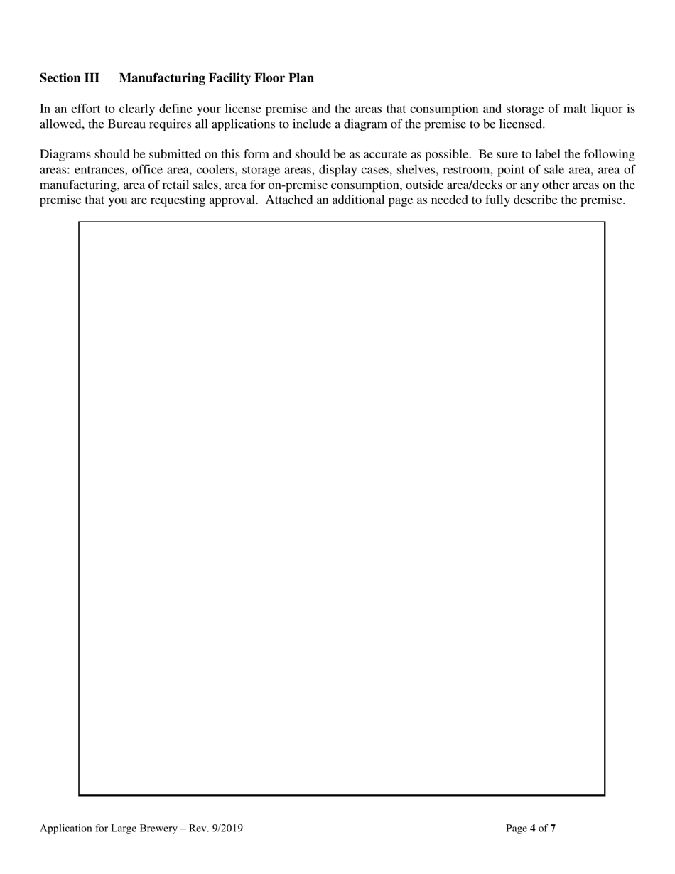 Application for Brewer of Malt Liquors for Annual Malt Liquor Production Over 30,000 Barrels (930,000 Gallons) - Maine, Page 4