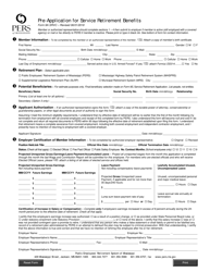 Form 9A SRVC &quot;Pre-application for Service Retirement Benefits&quot; - Mississippi