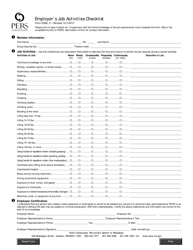 Form DSBL3 &quot;Employer's Job Activities Checklist&quot; - Mississippi
