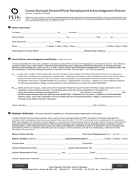 Form 9C &quot;County/Municipal Elected Official Reemployment Acknowledgement/Election&quot; - Mississippi