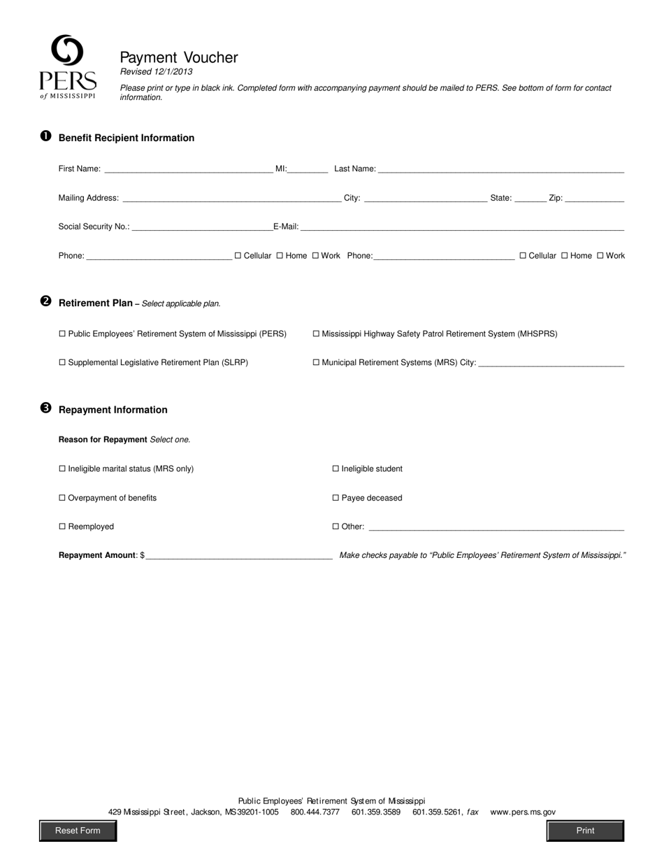 Payment Voucher - Mississippi, Page 1