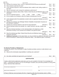 Form UIA1015 Questionnaire to Determine Employment Status - Michigan, Page 4
