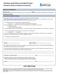 Universal Prior Authorization Form - Mississippi, Page 2