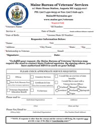 &quot;State of Maine Request Form&quot; - Maine