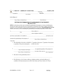 Document preview: Form CC-GN-029 Petition for Termination of Guardianship of the Property - Maryland