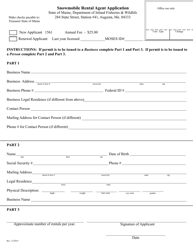 Document preview: Snowmobile Rental Agent Application - Maine