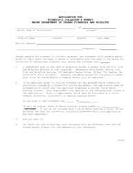 Application for Scientific Collector&#039;s Permit - Wildlife - Maine