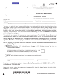 Document preview: Form UIA1581 Income Tax Withholding - Michigan