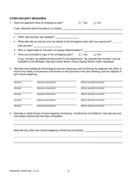 Form MGCB-RAL-4059O Attachment O Race Meeting License Application - Security Measures Information Form - Michigan, Page 3