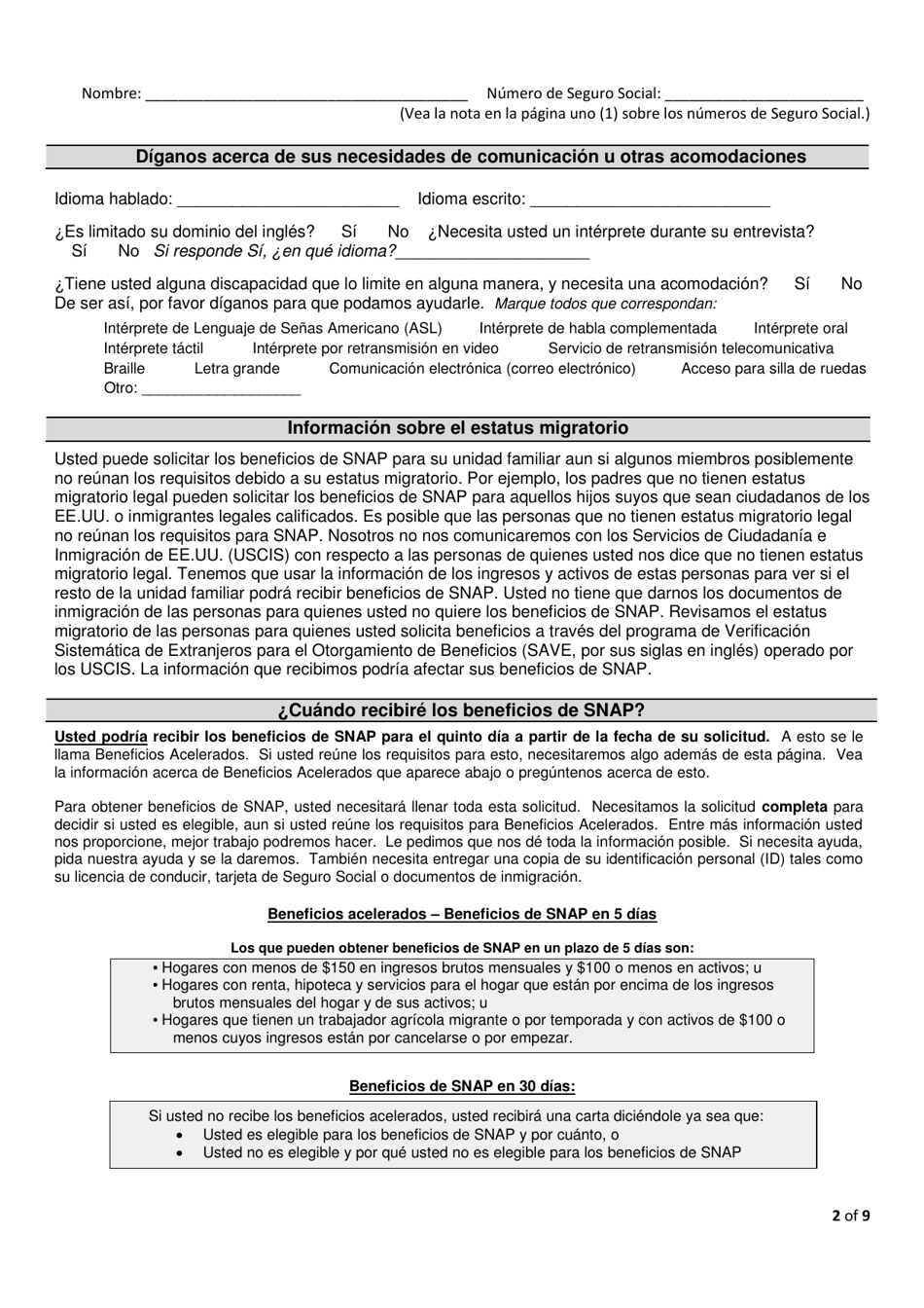Formulario FS-1 Solicitud Para El Programa Snap - Kentucky (Spanish), Page 4
