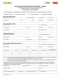 Form B (WC-104B) &quot;Application for Mediation or Hearing&quot; - Michigan