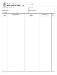 Document preview: Form MO300-0873 Employee Performance Log - Missouri