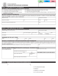 Document preview: Form MO300-1590 Caregiver Background Screening - Missouri
