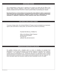 Form MO272-0025 Affidavit for Forgery - Missouri, Page 2