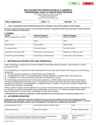 Document preview: Form WC-590 Application for Certification of a Carrier's Professional Health Care Review Program - Michigan
