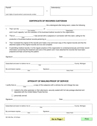 Form WC-508 Subpoena for Production of Records (and/or) Witness Subpoena - Michigan, Page 2
