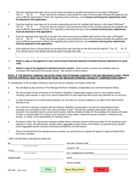 Form WC-404 Workers&#039; Compensation Agency Service Company Application - Michigan, Page 2