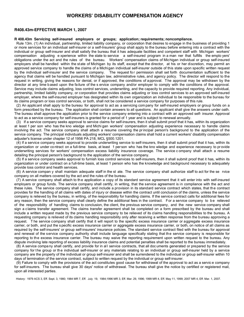 Form WC-404 Workers Compensation Agency Service Company Application - Michigan, Page 3